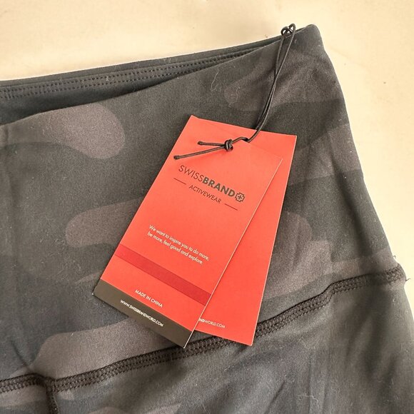 SwissBrand Activewear Black Camo High-Waisted Sharon Leggings S - Picture 3 of 5
